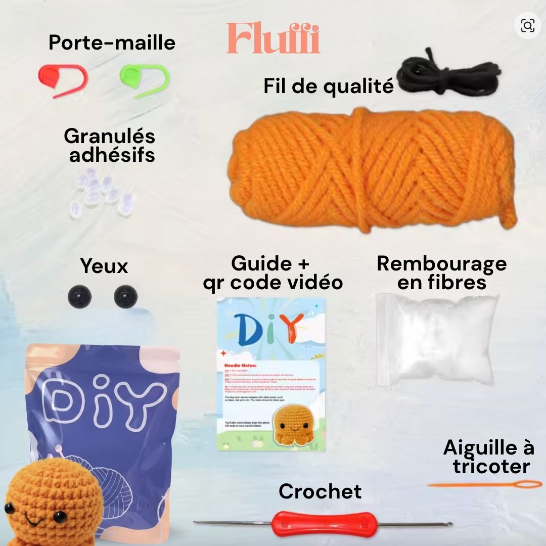 Kit crochet Pieuvre à tricôter
